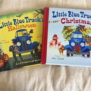 Little Blue Truck's Christmas and Halloween Book Set